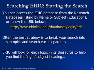 HED ERIC Database | PPT