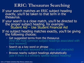 HED ERIC Database | PPT