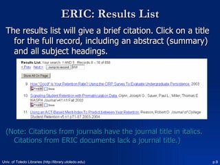 HED ERIC Database | PPT