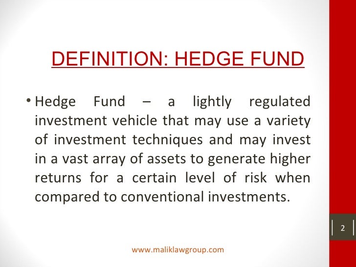 define hedge fund define hedge fund