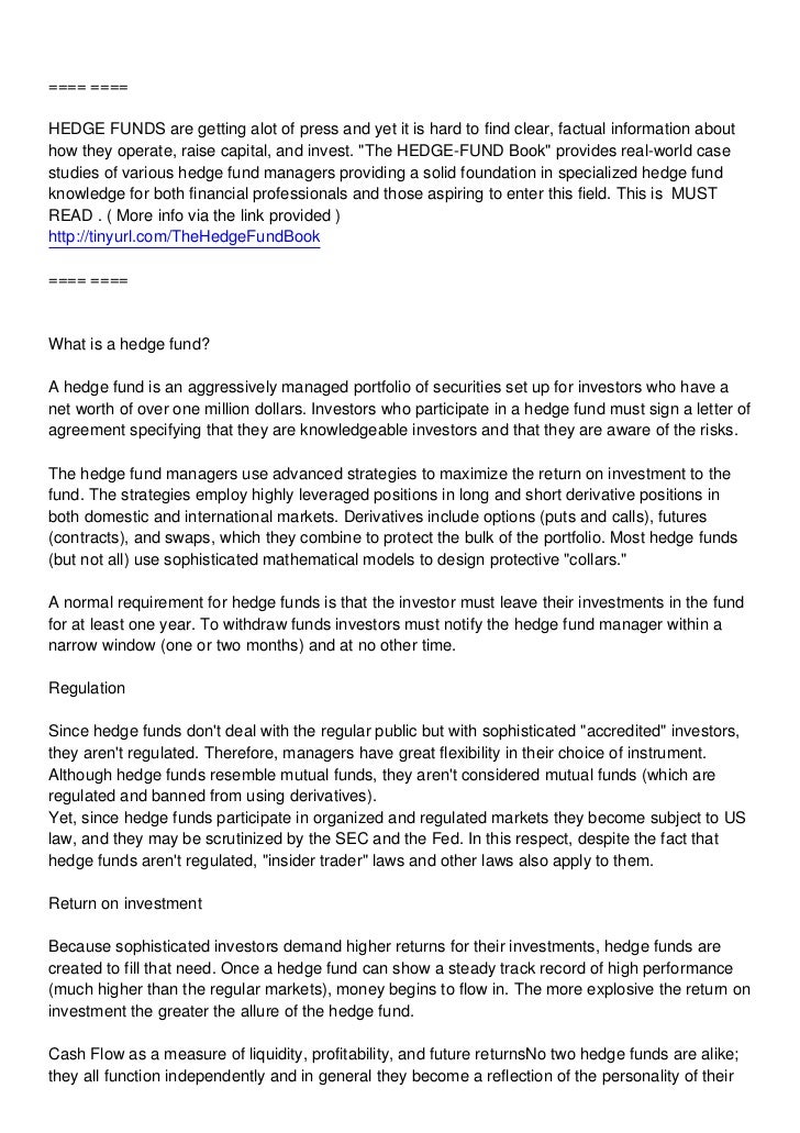 hedge fund meaning hedge fund meaning