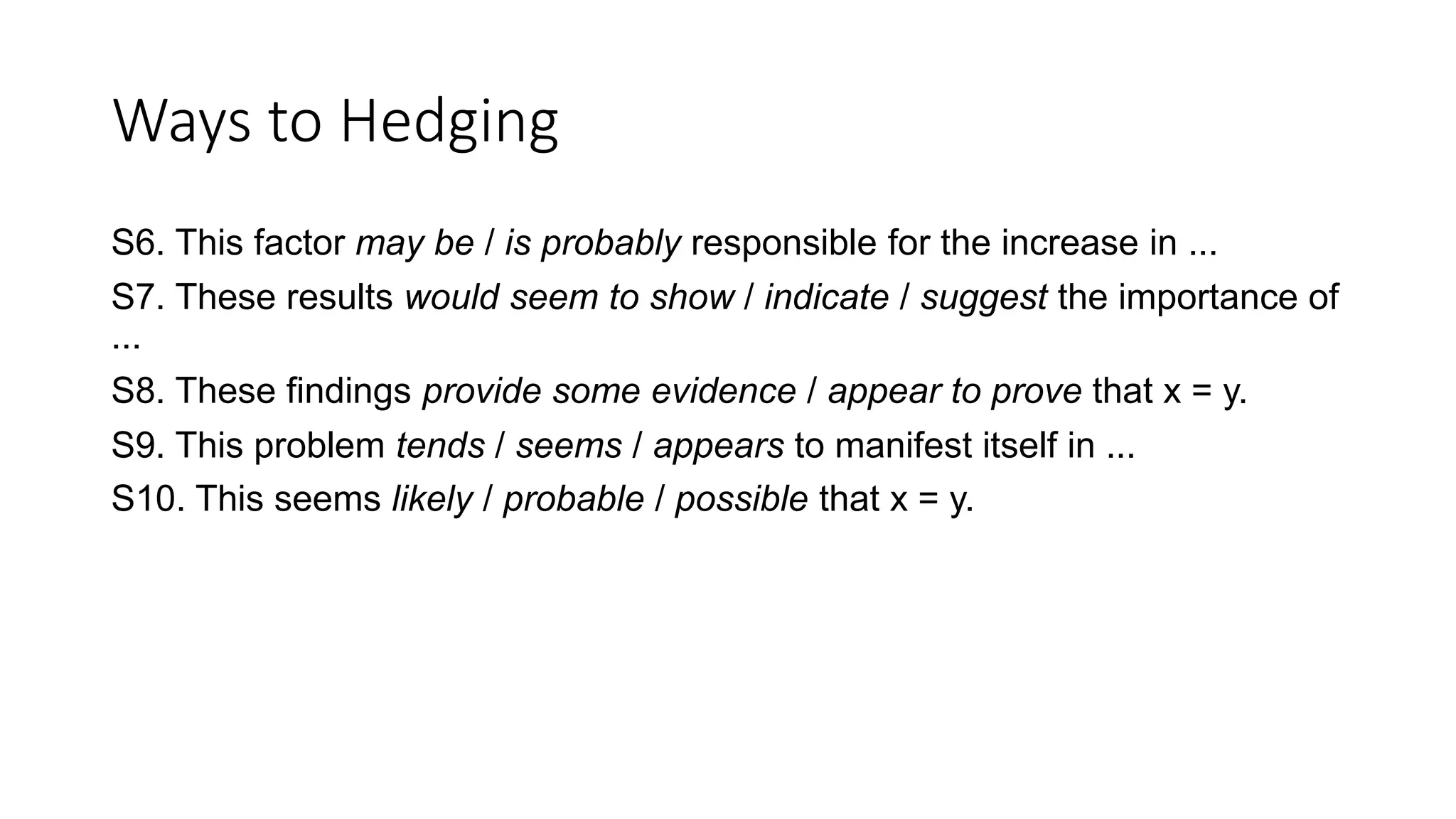 Hedging and paraphrasing.pptx | Stocks and Bonds | Personal Investing