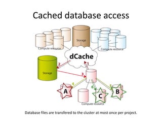 Cached database access




Database files are transfered to the cluster at most once per project.
 