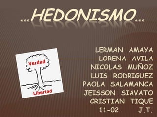 …HEDONISMO… LERMAN  AMAYA LORENA  AVILA NICOLAS  MUÑOZ LUIS  RODRIGUEZ PAOLA  SALAMANCA JEISSON  SIAVATO CRISTIAN  TIQUE 11-02       J.T. 