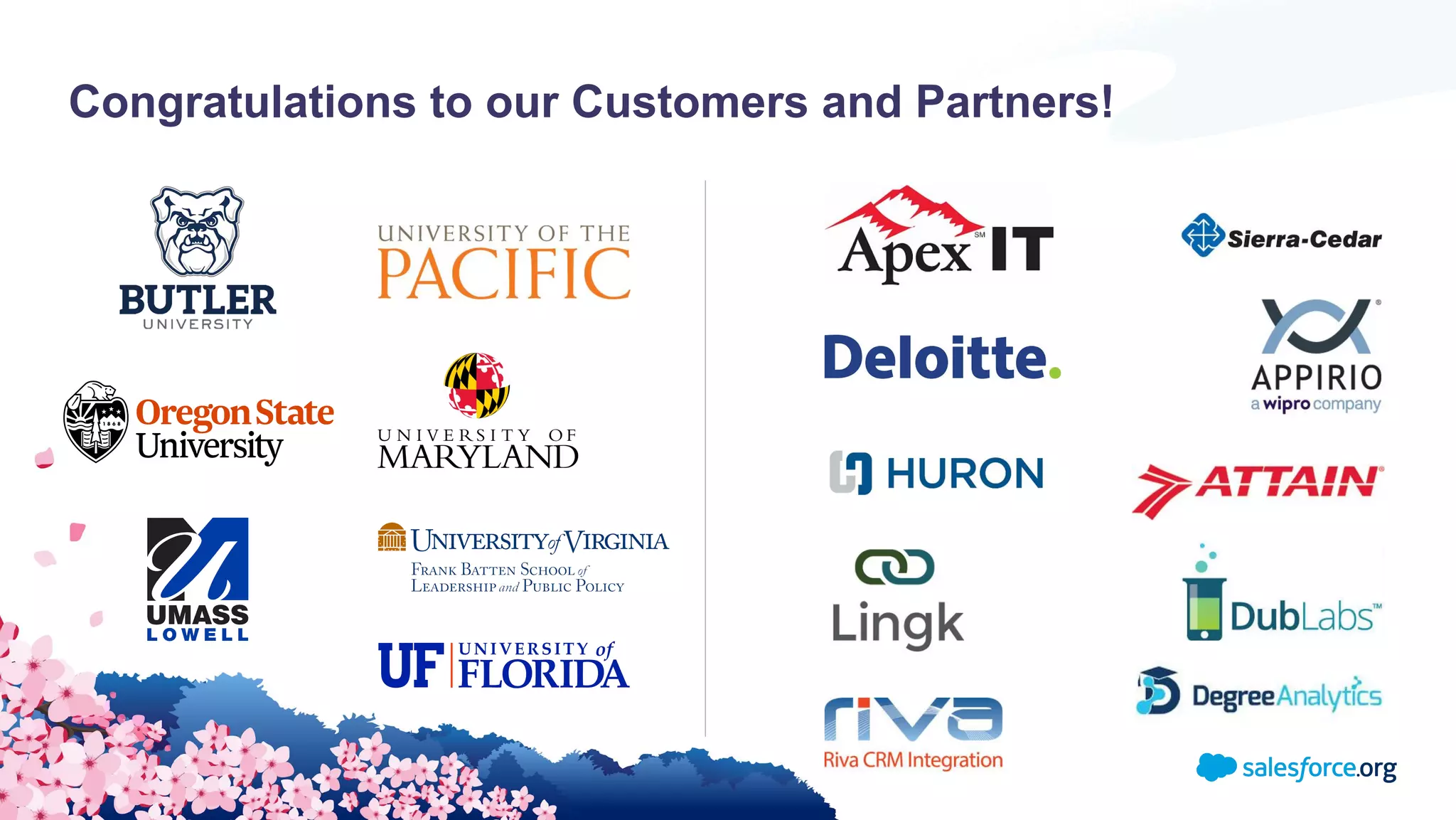Congratulations to our Customers and Partners!
 