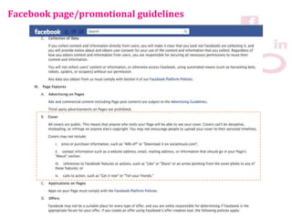 Facebook page/promotional guidelines
 