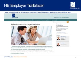 HE Employer Trailblazer
10Universities UK | The voice of universities
www.universitiesuk.ac.uk/policy-and-analysis/Pages/higher-education-employer-trailblazer.aspx
 