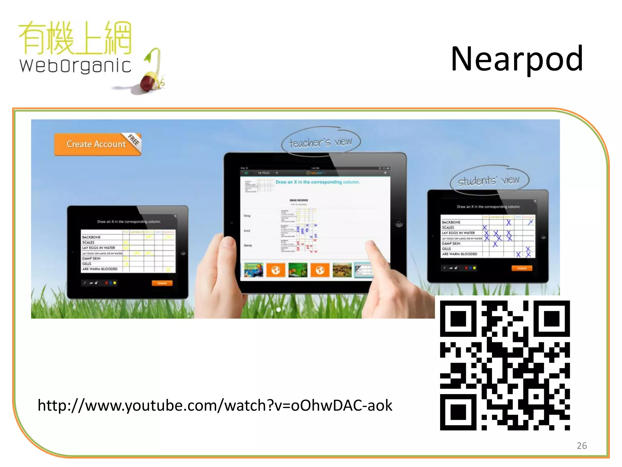 26
Nearpod
http://www.youtube.com/watch?v=oOhwDAC-aok
 