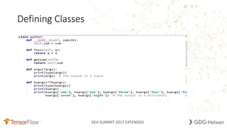 DEV SUMMIT 2017 EXTENDED
Defining Classes
17
 