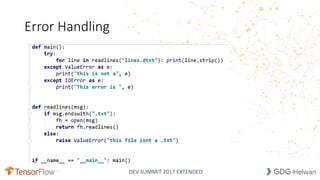 DEV SUMMIT 2017 EXTENDED
Error Handling
20
 