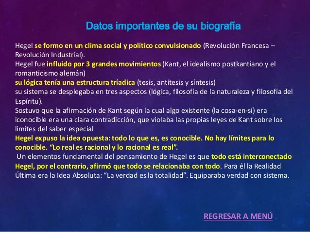 Datos importantes de Hegel