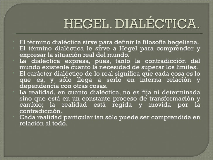 Hegel. El concepto de Dialectica