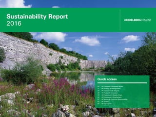 Sustainability Report
2016
Quick access
06 Company & Business Model
11 Strategy & Management
20 Compliance & Integrity
26 Product & Innovation
33 Production & Supply Chain
45 Employees & Employment
57 Society & Corporate Responsibility
62 Targets
67 Key Figures
 
