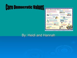 By: Heidi and Hannah Core Democratic Values 