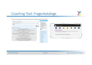 cyber anthropoethic intelligence© CAI GmbH 2014 Seite 13
Coaching Tool: Fragenkataloge
 