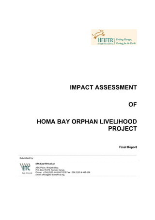 Impact Assessment of Homa Bay Orphan Livelihood Project | PDF