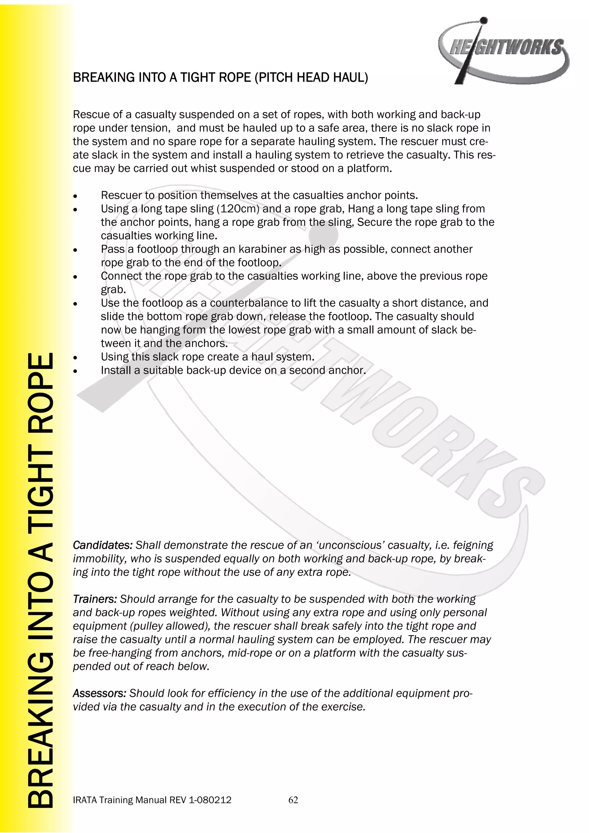 Heightworks IRATA Manual | PDF
