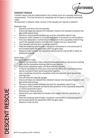 Irata Rescue Procedures Heightworks IRATA Manual | PDF
