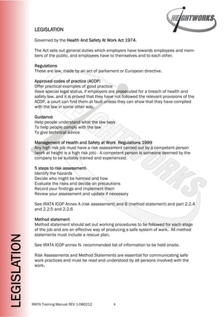Heightworks IRATA Manual | PDF