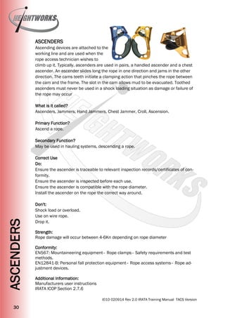 Heightworks IRATA Training Manual Version 2 - Rope Access Training ...