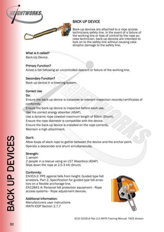Heightworks IRATA Training Manual Version 2 - Rope Access Training ...