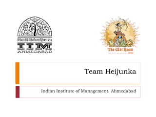 Team Heijunka

Indian Institute of Management, Ahmedabad
 