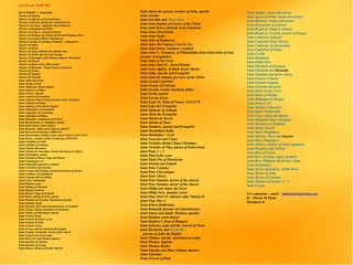 SAINTS and MARTYRS
Karol Wojtyla 1 - biography
Martyrs of Albania
Martyrs of Algeria, of Gods and men
Maretyrs of Brazil, during the colonial period
Martyrsw of China, Augustine Zhao Rong etc.
Martyrs of England and Wales
Martyrs of France, a selectyed history
Martyrs of Holland, the Dutch Revolt and Religious Wars
Martyrs of Ireland, Olkiver Plunkett etc
Martyyrs of Italy, St Anthony Primaldi + companions
Martyrs of Japan
Martyrs of Korea
Martyrs of Libya, killed by the Islamic state
Martyrs of North America and Canada
Martyrs of Portugal, under Roman emperor Diocletian
Martyrs of Poland
Martyrs of Spain in the 20th century
Martyrs of Rumania – Pope Francis canonized
Martyrs of Turkey
Martyrs of Uganda
Martyrs of Vietnam
Saint Albert the Great
Saint Alcuin of York
Saint Alphonsus Maria Liguori
Saint Ambrose of Milan
Saint Andrew, Apostle
Saint Anselm of Canterbury
Saint Anthony Maria Claret, founder of the Claretians
Saint Anthony of Padua
Saint Anthony of the desert (Egypt)
Saint Athanasius of Alexandria
Saint Augustine of Canterbury
Saint Augustine of Hippo
Saint Barnabas, companion of St Paul
Saint Bartholomew or Nathaniel, apostle
Saint Basil, doctor of the church
Saint Benedict, Abbot and Confessor 480-547
Saint Bernard of Clairvaux 1090-1153
Saint Bonaventure, bishop, doctor of the Church 1221-12174
Saint Bruno, founder of the Carthusians 1030-1101
Saint Camilllus of Lellis
Saint Charbal of Lebanon
Saint Charles Borromeo
Saint Charles de Foucalud, French missionary in Africa
Saint Christopher, martyr
Saint Clement of Rome, Pope and Martyr
Saint Columbanus 1,2
Saint Columcille apostel to scotland
Saint Cornelius and Cyprian
Saint Cosmas and Damian, martyrs,m patrons of doctors
Saint Cuthbert of Lindisfarne
Saint Cyprian and Corneliius
Saint Cyril y Methodius
Saint Damaso, pope
Saint Damien of Molokai
Saint Daniel Comboni
Saint David I, King of Scotland
Saint Denis, bishop of Paris, martyr
Saint Dominic de Guzman, Dominican founder
Saint Dominic Savio
Saint Donnán, irish mok and missionary to Scotland
Saint Fergus, bishop missionary in Scotland
Saint Fidelis of Simaringen, martyr
Saint Francis Borja
Saint Francis of Assisi 1,2,3,4
Saint Francis de Sales
Saint Francis Xavier
Saint George and the legend of the dragón
Saint Gregory Nazianzen, doctor of the church
Saint Gregory the Great, pope
Saint Henry II, holy Roman emperor
Saint Ignatius of Antioch,
Saint Ignatius of Loyola
Saint Isidore, bishop of Sevilla 560-635
Saint James the greater, brother of John, apostle
Saint Jerome
Saint Joachim and Saint Anne
Saint John Baptist, precursor of the Christ
Saint John Bosco, founder of the Salesians
Saint John Chrysostom
Saint John Eudes
Saint John of Damascus
Saint John Ma Vianney, Curé de'Ars
Saint John Henry Newman, Cardinal
Saint John N. Neumann, of Philadelphia Saint Saint John of God,
founder of hospitalers
Saint John of the Cross
Saint John Paul II, - Karol Wojtyla
Saint John Ogilvie, Scottish Jesuir Martyr
Saint John, Apostle and Evangelist
Saint John the Baptist, precuros of the Christ
Saint Joseph Cupertino
Saint Joseph of Calasanz
Saint Joseph, worker, husband, father
Saint Justin, martyr
Saint Leo the Great
Saint Louis IX, King of France 1214-1270
Saint Luke the Evangelist
Saint Malachy of Armagh
Saint Mark the Evangelist
Saint Martin de Porres
Saint Martin of Tours
Saint Matthew, Apostle and Evangelist
Saint Maximilian Kolbe
Saint Methodius + Cyril
Saint Nazarius and Celsus
Saint Nicholas (Santa Claus) Christmas
Saint Nicholas of Flue, patron of Switzerland
Saint Paul, 1 + 2
Saint Paul of the cross
Saint Padre Pio of Pietralcina
Saint Patrick and Ireland
Saint Peter Canisius
Saint Peter Chrysologus
Saint Peter Claver
Saint Peter Damian, doctor of the church
Saint Peter Damian, doctor of the church
Saint Philip and James the lesser
Saint Philip Neri, founder, priest
Saint Pope Paul VI, reformer after Vatican II
Saint Pope Pius X
Saint Robert Bellarmine
Saint Romuald, founder of Camoldelenses
Saint Simon and Judah Thadeus, apostles
Saint Stephen, proto-martyr
Saint Stephen I, King of Hungary
Saint Sylvester, pope and the council of Nicea
Saint Zacharias and Elizabeth,
- parents of John the Baptist
Saint Thomas Apostle, missionary to India
Saint Thomas Aquinas
Saint Thomas Becket
Saint Timothy and Titus, bishops, martyrs
Saint Valentine
Saint Vincent of Paul
Saint Agatha, virgin and martyr
Saint Agnes of Rome, virgin and martyr
Saint Barbara, Virgin and martyr
Saint Bernadette of Lourdes
Saint Brigid of Kildare, Ireland
Saint Brigid of Sweden, patron of Europe
Saint Catherine Labouré
Saint Catherine Mary Drexel
Saint Catherine of Alexandria,
Saint Catherine of Siena
Saint Cecilia
Saint Dymphna
Saint Edith Stein
Saint Elizabeth of Hungary
Saint Elizabeth and Zacariah
Saint Faustina and divine mercy
Saint Frances Cabrini
Saint Gemma Galgani
Saint Gertrude the great
Saint Helen of the Cross
Saint Hilda of Whitby
Saint Hildagard of Bingen
Saint Joah of Arc
Saint Juliana Falconieri
Saint Kateri Tekakwitha
Saint Lucy, virgin and martyr
Saint Margaret Mary Alacoque
Saint Margaret of Scotland
Saint Maria Goretti
Saint Mary Magdalene
Saint Martha, Mary and Lazarus
Saint Mary Magdalene
Saint Monica, mother of Saint Augustine
Saint Perpetua and Felicity
Saint Rita of Cascia
Saint Rose of Lima, virgin, penitent
Saint Rose Philipine Duchesne, virgin
Saint Scholastica
Saint Teresa Benedicta - Edith Stein
Saint Teresa of Avila
Saint Teresa of Calcutta
Saint Therese of Lisieux 1 + 2
Saint Ursula
For comments – email – mflynn@lcegionaries.org
fb – Martin M Flynn
Donations to
 