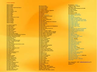 SANTOS Y MÁRTIRES
Mártires de Albania
Mártires de Algeria
Martires de Brasil
Mártires de China, Augustin Zhao Rong etc
Mártires de Corea
Martires de Espaöa
Mártires de Francia
Mártires de Inglaterra y Gales
Mártires de Irlanda
Martires de Italia
Mártires de Olanda
Mártires de Libia
Mártires de Japón
Mártires de Nord America y Canada
Martires de Polonia
Martires de Portugal
Martires de Rumania
Máritres de Turquía
Mártires de Uganda
Mártires de Vietnam
San Agostino de Canterburyç
San Agostino de Hippo
San Alberto Magno
San Alcuino de York
San Alfonso Maria Liguori
San Ambrosio de Milan
San Andrés, Apostol
San Anselmo de Canterbury
San Antonio de Padua
San Antonio del desierto (Egypto)
San Antonio Maria Claret, fundador de los Claretiannos
San Basilio el grande, doctor de la iglesia
San Barnaba, companion de San Pablo
San Bartolomeo o Natanael
San Benito (Benedict)
San Bernardo de Claraval
San Bonaventura, obishpo, doctor igleis
San Bruno, - fundador de los cartujos
San Camillo de Lellis
San Carlos Borromeo
San Carlos de Foucould, misonero francés en Africa
San Charbal de Libano
San Ciril and Metodio
San Cipriano y Cornelio
San Clemente de Roma, papa y martir
San Cornelio y Cipriano
San Cosma y Damian
San Columbanus 1,2
San Columcil, apóstol de los escoces
San Cutberto de Lindisfarne
San Cristóbal
San Damaso
San Damian de Molokai
San Daniel Comboni
San David I, Rey de Escocia
San Denis o Dionisio de Pars
San Domingo de Guzman,
-fundador de los Dominicos
San Dominic Savio
San Donnán, misionario a Escocia
San Enrique II, emperador
San Esteban, proto-martir
San Esteban, I, Re de Hungría
San Felipe Neri, fundador, sacerdote
San Felipe y Jaime apóstoles
San Fergus o Virgil
San Fidelis of Simaringen, martir
San Francisco de Asís 1,2,3,4
San Franciso Borja
San Francisco de Sales
San Francisco Xavier
San Gregorio Magno
San Gregoria Nazianzen, Cappadocia
San Ignacio de Antioquia
San Ignacio de Loyola
San Jeronimo
San Joaquin y Santa Ana
San Jorge, y la leyenda del dragón
San José Cupertino
San José de Calasan z
San José, obrero, marido, padre
San Juan Bautista
San Juan Bosco, fundador de los Salesianos
San Juan Crisostom
San Juan Damascene
San Juan Eudes
San Juan de Dios, fundador de los Hospitalarios
San Juan de la cruz
San Juan Ma Vianney, Curé de’Ars
San Juan Eudes,
San Juan E. Newman, cardinal
San Juan N. Neumann, obispo de Filadelfia
San Juan Ogilvie, Jesuita, Escosés, Martir
San Juan Paul II, - Karol Wojtyla
San Juan, Apostol y Evangelista
San Justin, Martyr, doctor
San Leon el Grande
San Louis IX, Re de Francia
San Lukas, Evangelista
San Malachias de Armagh
San Marcos, Evangelista
San Martin de Porres
San Martin de Tours
San Mateo, Apostol y Evangelista
San Maximiliana Kolbe
San Metodio y Cirilo
San Nazareo y Celso, martires
San Nicolas (Santa Claus) Navidd
San Nicolas de Flue, patron de Suiza
San Pablo, 1 + 2
San Pablo de la cruz
San Pablo VI, papa
San Padre Pio de Pietralcina
San Patricio de Irlanda
San Pedro Canisio
San Pedro Crisologo
San Pedro Claver
San Pedro Damian, doctor
San Pio X, papa
San Roberto Bellarmino
San Romualdo
Santiago el Mayor, Apostol
San Simon y Judas Tadeo, apóstoles
San Silvestre, papa, y el concilio de Nicea
Santiago, el mayor, apostol
Santos Timoteo y Tito, obispos, mártires
San Zacharias e Isabel,
- padres de Juan el Bautista
San Timoteo y Tito,
Santo Tomás Apostol, misionero en la India
San Tomás Beckett
San Tomás de Aquinas
San Valentino
San Vincent e de Paul
San Zacharias y Santa Isabel
Sant’Agueda, virgen and martir
Santa Barbara
Santa Bernadita de Lourdes
Santa Brigid a de Kildare, Irlanda
Santa Brigid a de Suecia, patrona de Europa
Santa Caterina de Alexandria, virgen y martir
Santa Catelina de Siena
Santa Catalina Labouré
Santa Catalina Maria Drexel
Santa Catelina Takakwitha
Santa Cecilia, virgen e martir
Santa Dinfna,
Santa Elena de la cruz, madre de Constantino
Santa Escolastica, hermana de S Benito
Santa Faustina y la divina misericordia
Santa Gemma Galgani
Santa Gertrude
Santa Hilda de Whitby
Santa Hildegarda de Bingen
Santa Inés of Rome, virgen y martir
Santa Isabel de Hungria
Santa Isabel y Zacarias
Santa Juliana Falconieri
Santa Juana de arc
Santa Margarita Maria Alacoque
Santa Lucia, virgen y martir
Santa Margarita de Escocia
Santa Maria Goretti
Santa Maria Magdalena
Santa Marta, Maria y Lazaro
Santa Monica, madre de San Augustine
Santa Perpetua y Felitdad
Santa Rita de Cascia
Santa Rosa de Lima, virgen, penitent
Santa Rosa Filipine Duchesne
Santa Teresa de Avila
Santa Teresa Benedicta de la cruz, Edith Stein
Santa Teresa de Calcutta
Santa Terese de Lisieux 1 + 2
Santa Teresa Benedicta – Edith Stein
Santa Ursula
Para commentarioa – email – mflynn@lcegionaries.org fb –
Martin M Flynn
Donativos a
 