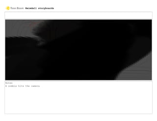 Notes
A zombie hits the camera
Heimdall storyboards
 