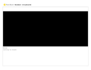 Notes
cutting to black
Heimdall storyboards
 