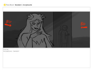 Dialog
Persephone: Hahaha!
Heimdall storyboards
 
