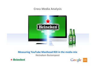Cross	
  Media	
  Analysis	
  




Measuring	
  YouTube	
  Masthead	
  ROI	
  in	
  the	
  media	
  mix	
  
                Heineken	
  Buizenpost	
  
 