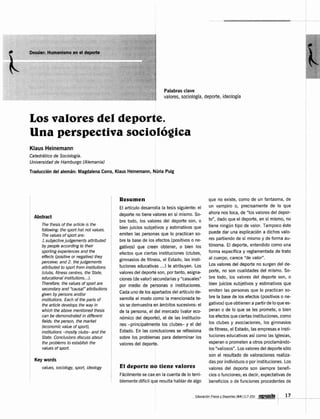 Los valores del deporte | PDF