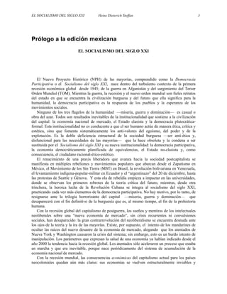 Heinz Dieterich El Socialismo Del Siglo Xxi | PDF