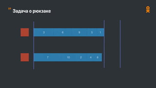 Задача о рюкзаке
1
2
3 6
7 84
59
10
59
 