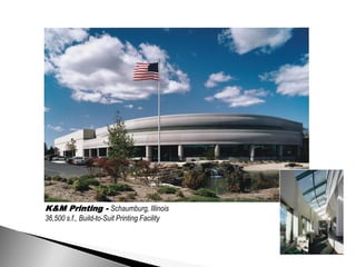 K&M Printing - Schaumburg, Illinois
36,500 s.f., Build-to-Suit Printing Facility
 