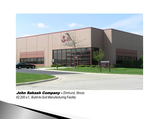 John Sakash Company - Elmhurst, Illinois
62,200 s.f., Build-to-Suit Manufacturing Facility
 
