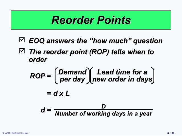 reorder point formula