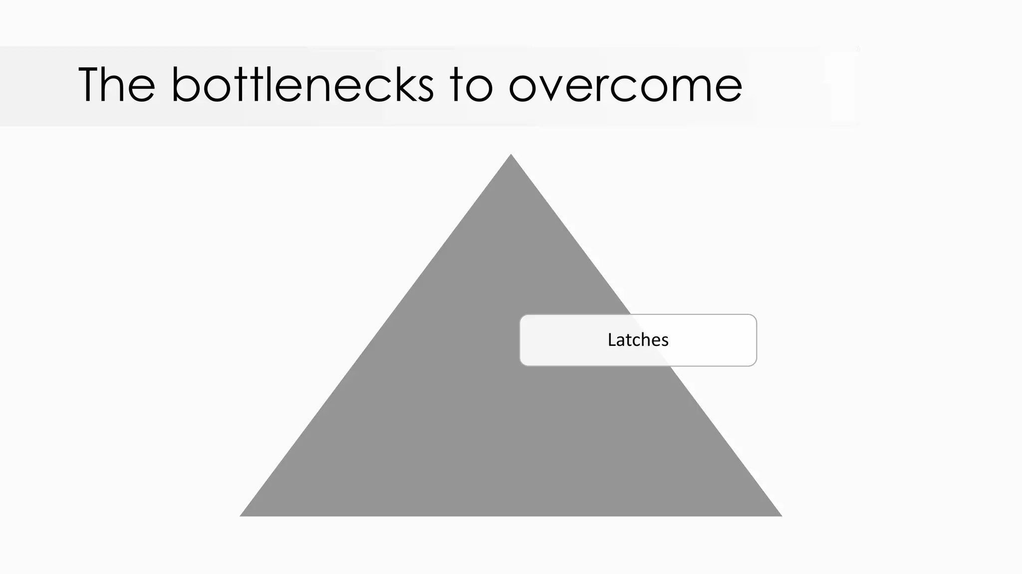 The bottlenecks to overcome Latches 
