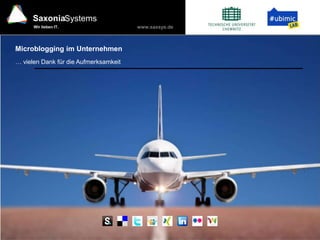 Microblogging im Unternehmen3 TageVERGLEICH;-)Welches ist das richtige?Wiemachen wir das im Projekt? TreeMerge, gut.Projektleiter AProjektleiter BTeam B meint, ihr müsst TreeMerge nutzenDas macht man mit einem TreeMerge.Team ATeam BDa gibt es drei verschiedene Merge-Szenarien.Wie merge ich meine Änderungen in den Trunk?Wunderbar!Informationsverlust und Doppelarbeit durch Barrieren herkömmlicher Kommunikationsmittel