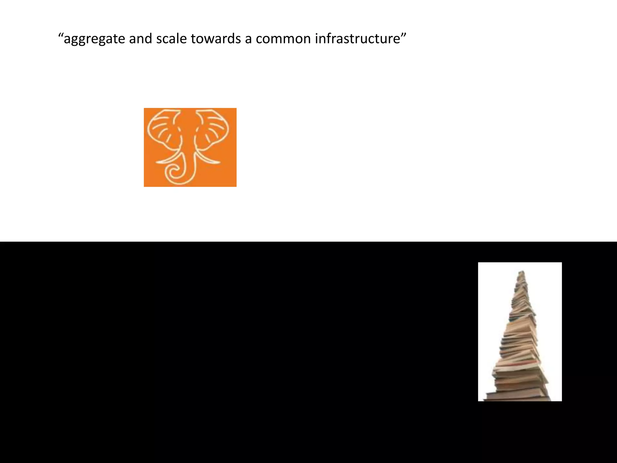 “aggregate and scale towards a common infrastructure”

 
