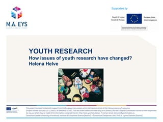 Supported by YOUTH RESEARCHHow issues of youth research have changed?Helena Helve 