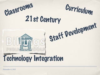 Technology Integration November 4, 2011 Classrooms Curriculum Staff Development 21st Century 