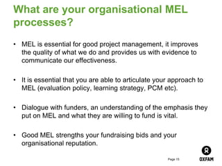 Monitoring and evaluation to improve fundraising bids | PDF