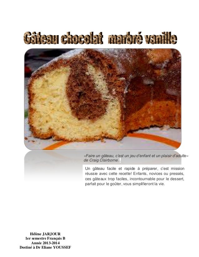 Gateau Au Chocolat Marbre De Vanille