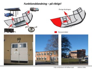 Funktionsblandning – på riktigt!




                         Från småindustri till hållbar stad   Hélène Littke
 