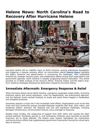 Helene News_ North Carolina's Road to Recovery After Hurricane Helene.docx