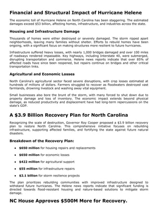 Helene News_ North Carolina's Road to Recovery After Hurricane Helene.docx
