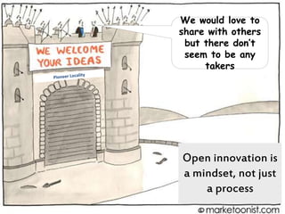 #NHSTform
Open innovation is
a mindset, not just
a process
We would love to
share with others
but there don’t
seem to be any
takers
 