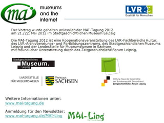 Walking through time. Die Ausweitung des Museums ins Digitale.




                Dr. Helge David | Die Ausweitung des Museums ins Digitale
 